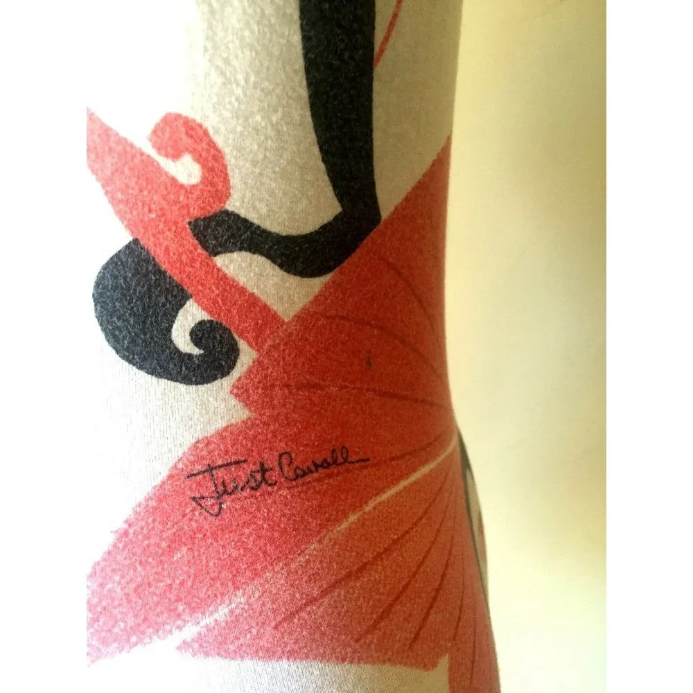 Just Cavalli Women's Tank Top Sleeveless White Red Black Size M 100% Authentic - Picture 6 of 9